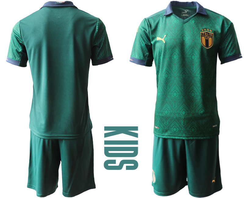 Youth 2021 European Cup Italy second away green Soccer Jersey->italy jersey->Soccer Country Jersey